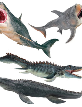1pc Large Mosasaurus Megalodon Shark Dinosaur Figures Realistic Model Marine Animal Life Toy for Collection Party Favor Kid Gift