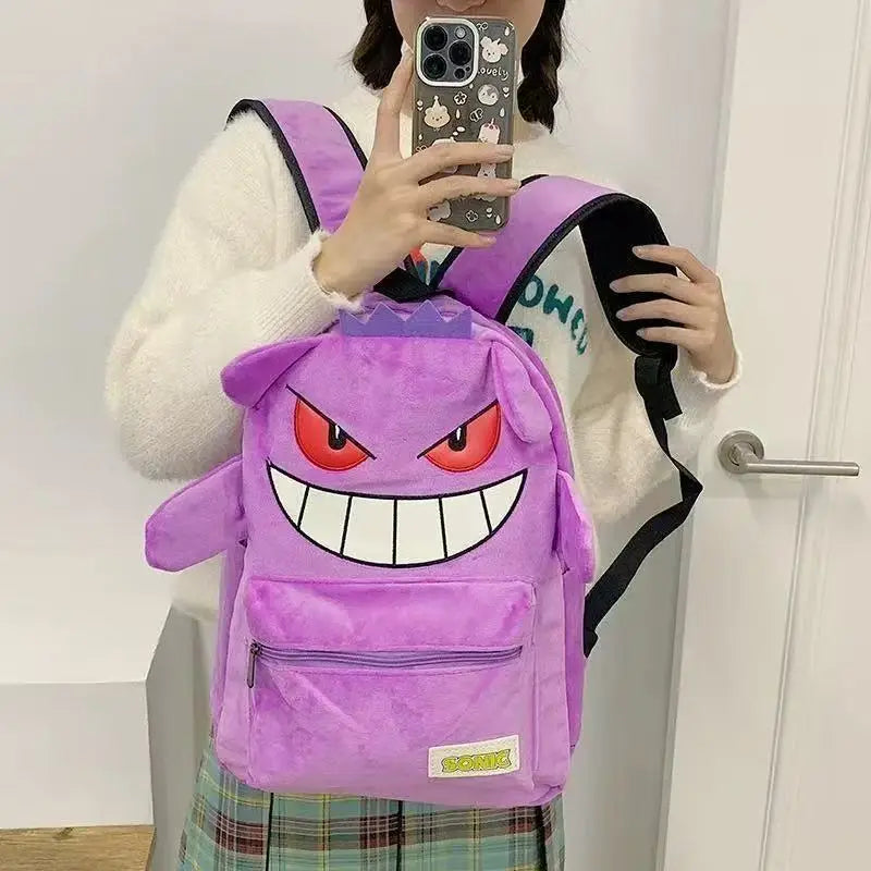 Gengar Plush Backpack Large Capacity Soft Shoulder Bag