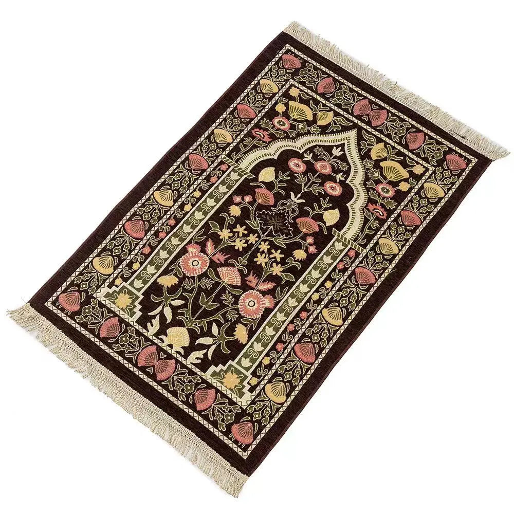 Muslim Prayer Rug Floral Pattern Prayer Mat Islamic Prayer-Rug for Ramadan Islamic Muslim Great Gift for Family Friends