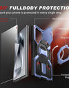 For Samsung Galaxy S24 Ultra Case with Tempered Glass Screen Protector Built-in Ring Stand Magnetic MagSafe Phone Case Protect