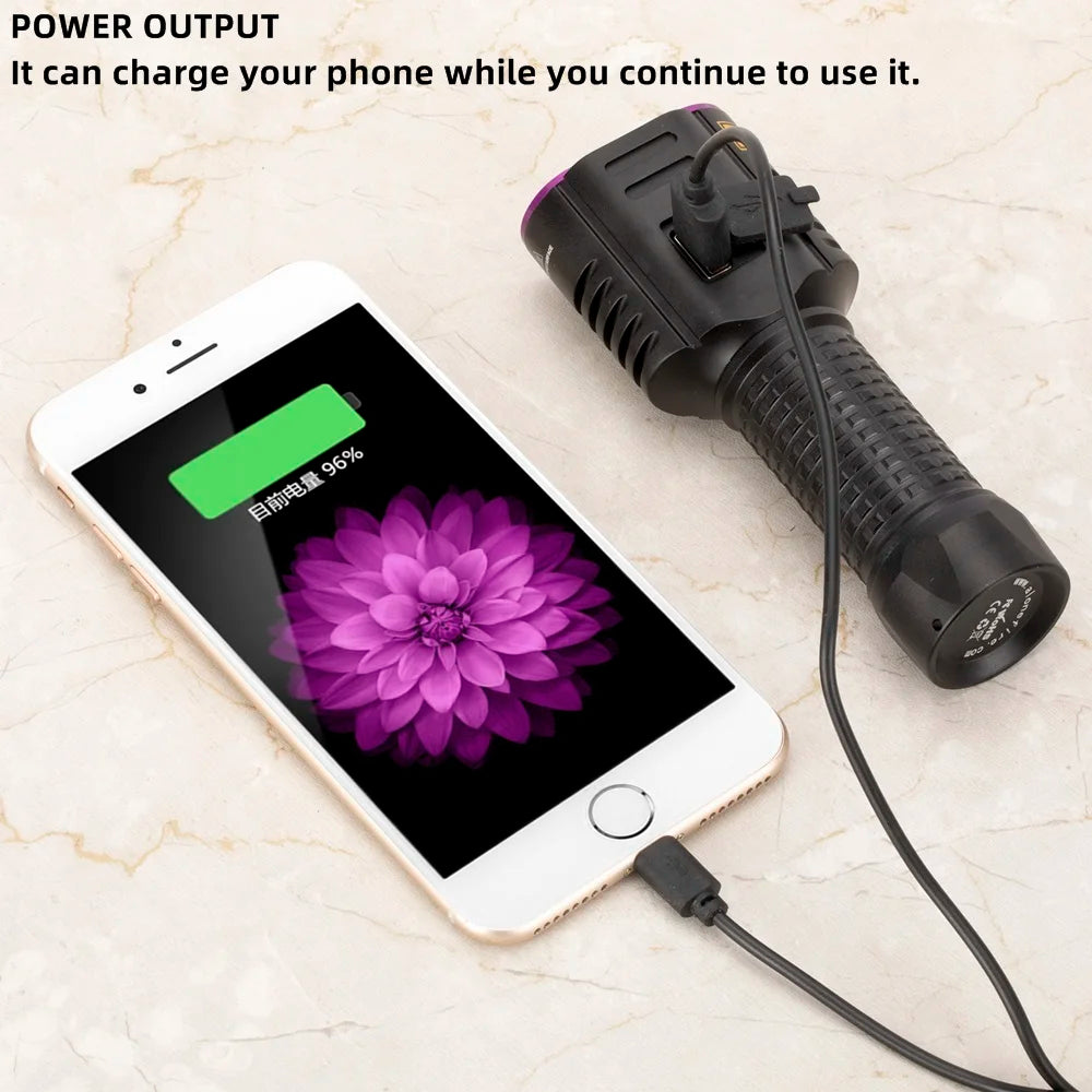 20W 365nm UV White Light Rechargeable Flashlight