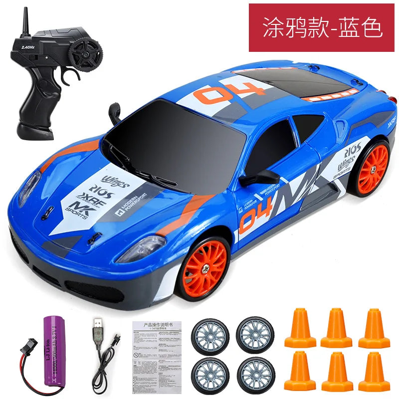 2.4G Drift Rc Car 4WD RC Drift Car Toy Remote Control GTR Model AE86 Vehicle Car RC Racing Car Toy for  Christmas Gifts