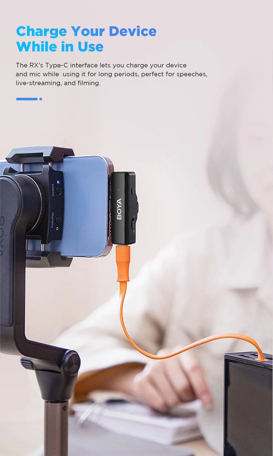 A Wireless Lavalier Microphone for iPhone 15/16 Series OPPO Samsung Xiaomi Go Pro SONY DSLR Cameras Vlog Recording