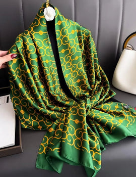 Style Autumn Winter Popular Flower Headcloth Women Fashion Silk Print Scarf Ladies Beach Shawl foulard