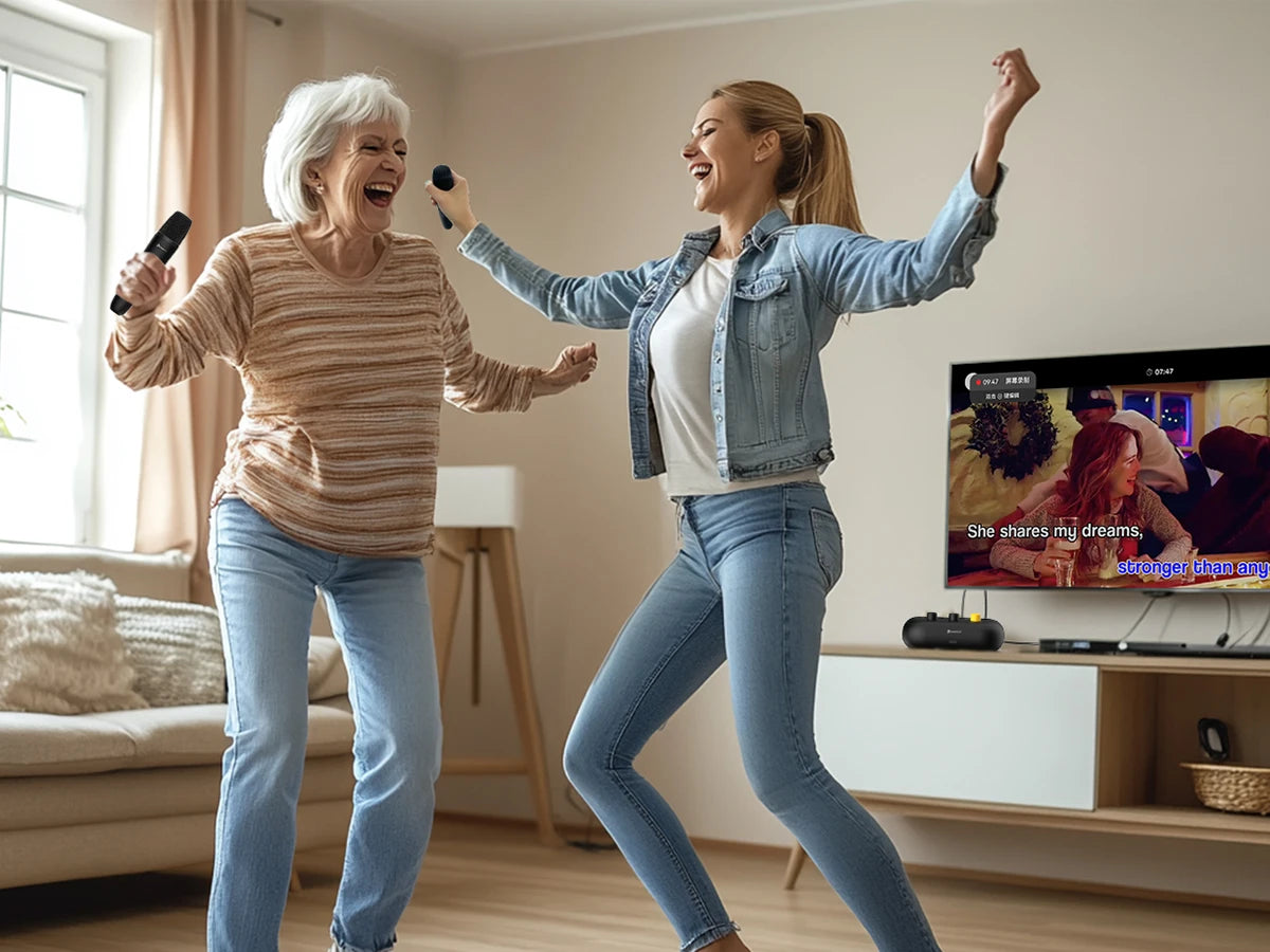 Puremic Karaoke Machine, Free Forever millions songs video MTV karaoke songs streaming karaoke Home Karaoke no Ads with 2 mics