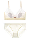 Women’s Lace Transparent Rabbit Ears Bra & Panties Set – Soft, Thin Push-Up Lingerie