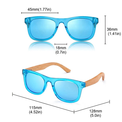 Multi-color Frame Wooden For Child Boys Girls Sunglasses