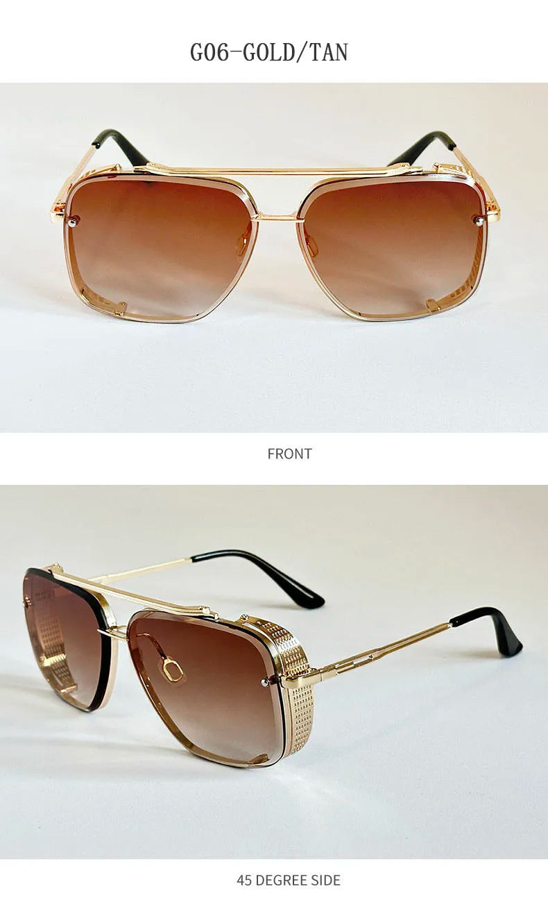 Steampunk Square Sunglasses With UV400 Protection