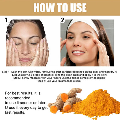 30ml Turmeric Oil Skin To Lightening Acne Dark Patches Acne Bright Skin Dark Spot Corrector Anti Aging Face Whitening Serum Care