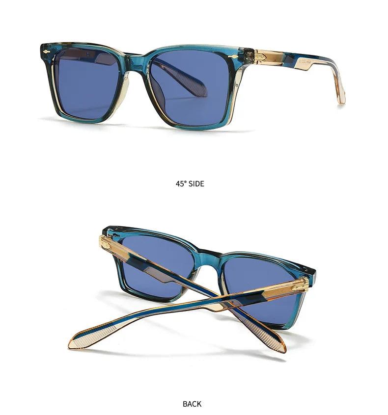 Square Vintage Sunglasses With UV400 Protection