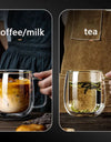 250/400ml Clear Double Wall Glass Cup Home Coffee Milk Mug With Handle Hot Cold Beverage Juice Drinkware Cup Set Of 1/2/4pcs