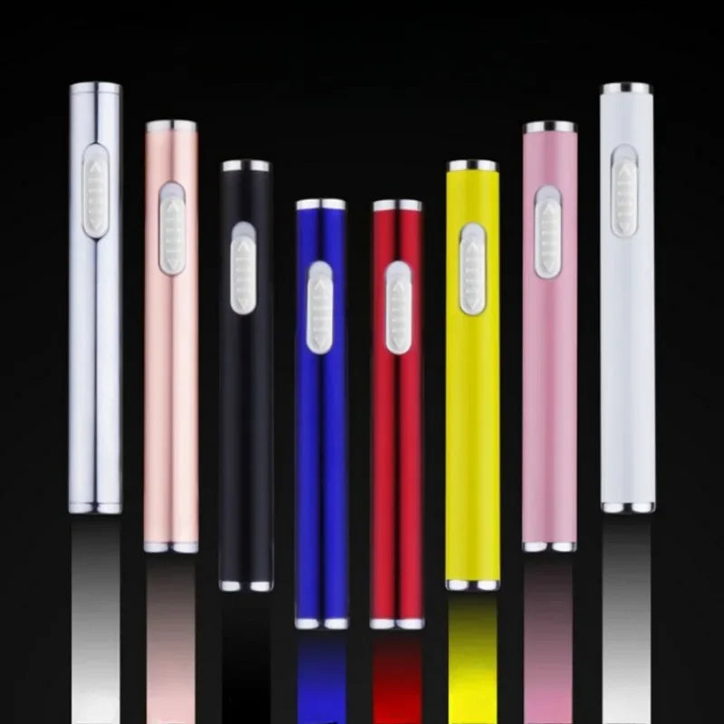 USB Rechargeable Lighter Mini Compact Long Windproof Electric Heating Wire Metal Material Men's Cigarette Lighter