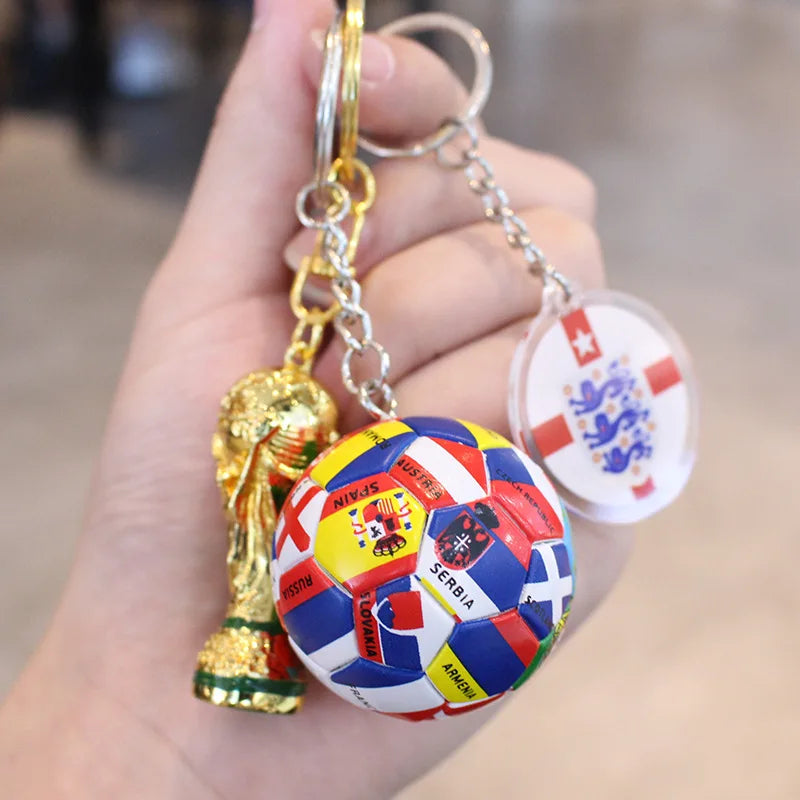 2026 Football Trophy Car Keychain Soccer Fan Bag Charm Souvenir