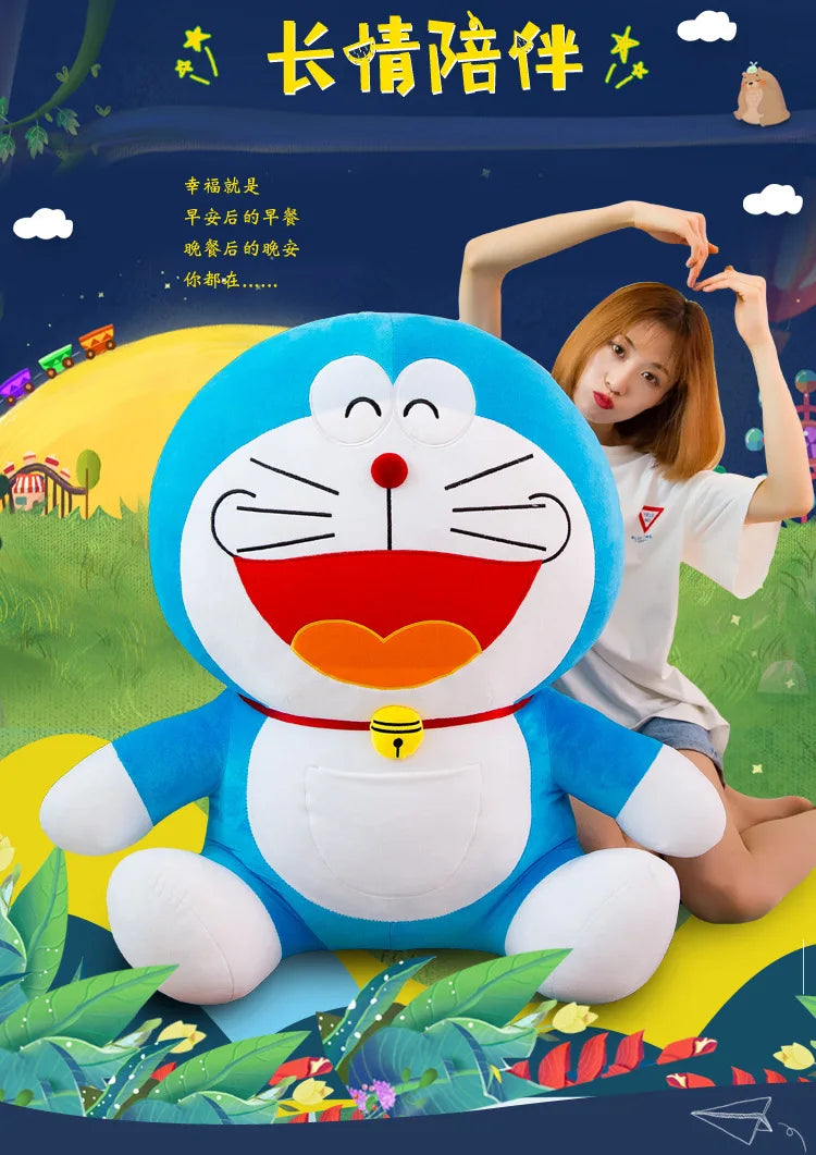 70cm Large Size cute Doraemon Plush Toy Stand By Me Cute Stuffed Plushie Doll Cartoon Cat Animal Sofa Bed Pillow Toy Gifts