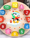 Montessori Cartoon Animal Educational Wooden тетрис Classic Toy Beaded Geometry Digital Clock Puzzles Gadgets Matching Children