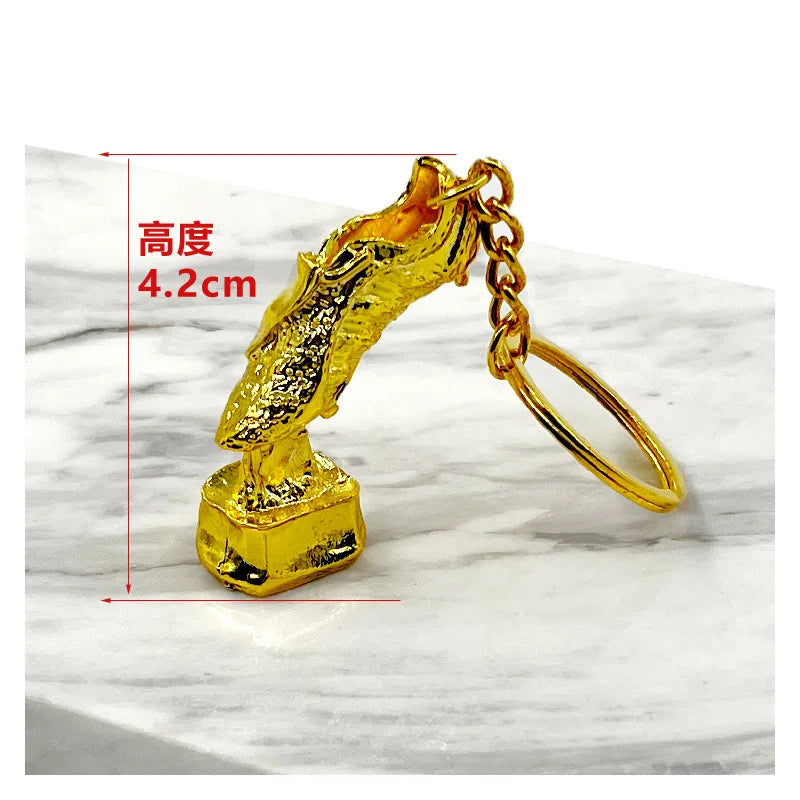 Football Trophy Metal Keychain Soccer Fan Collectible Pendant Gift