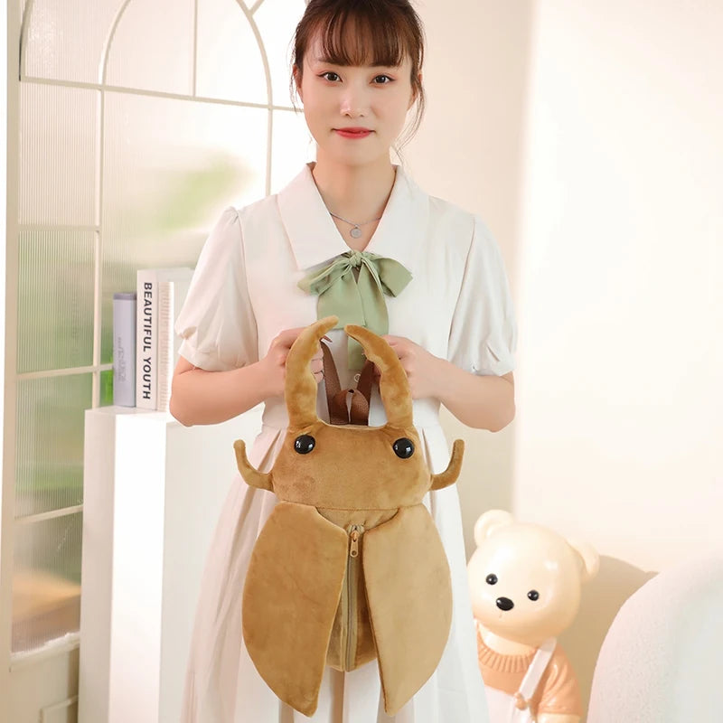 Creative Beetle Plush Backpack Soft Insect Stuffed Bag