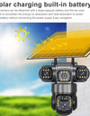 Solar Camera 4G Sim Outdoor 3 Lens 3 Screen 10X Zoom PIR Human Detect Cameras Waterproof Night Vision CCTV Security Protection