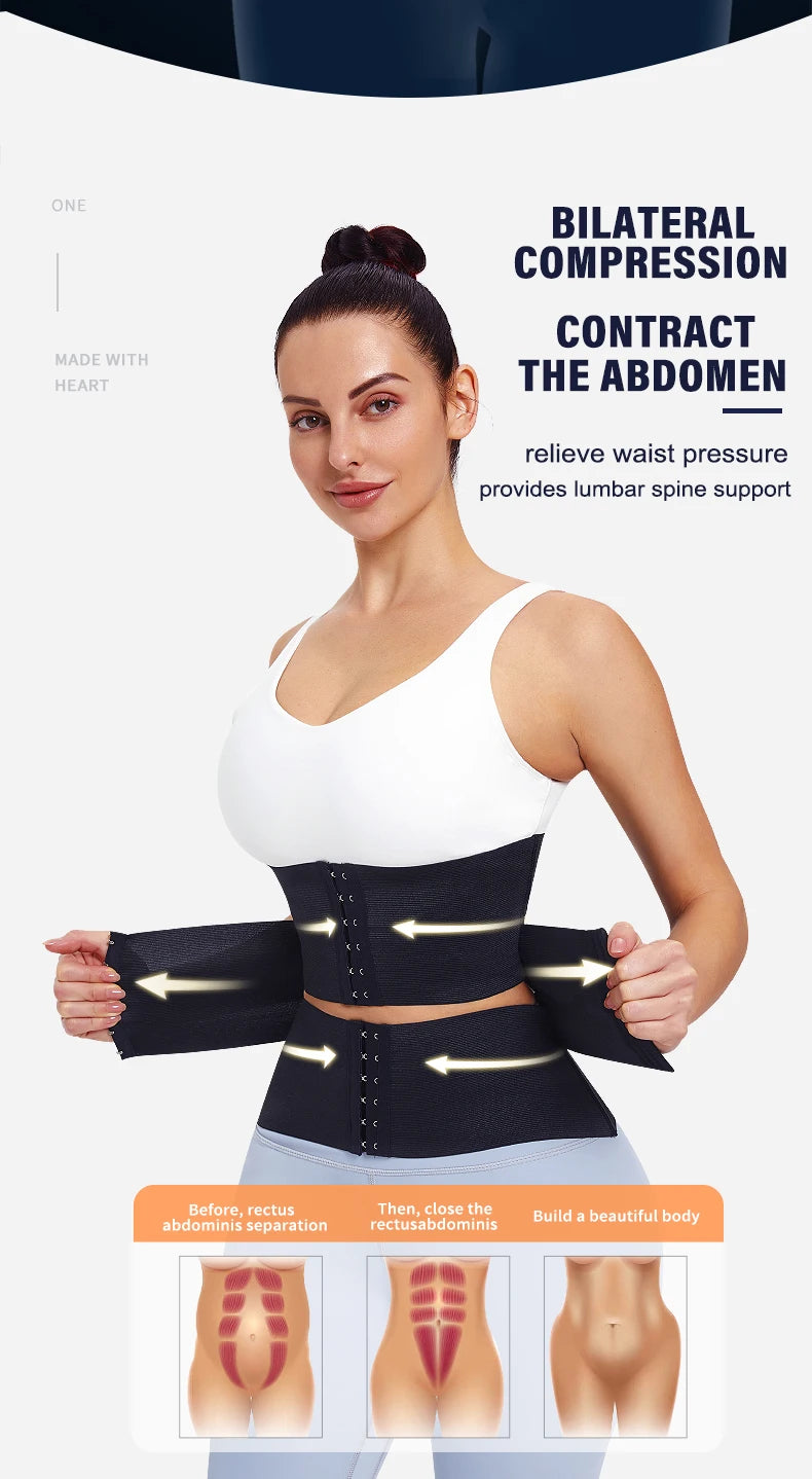 Women's Waist Trainer Corset – Tummy Wrap Shapewear Belt for Slimming & Postpartum Support