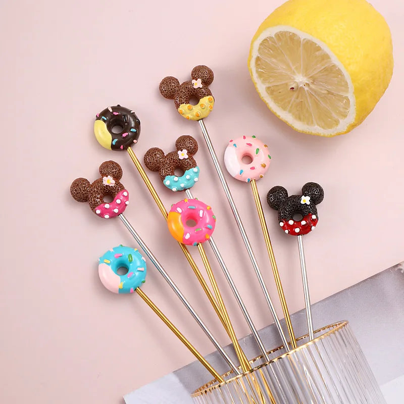 Creative Stainless Steel Cartoon Mixing Rod Long Handle Cocktail Stir Stick Coffee Juice Mixer Reusable Swizzle Stick Bar Tools