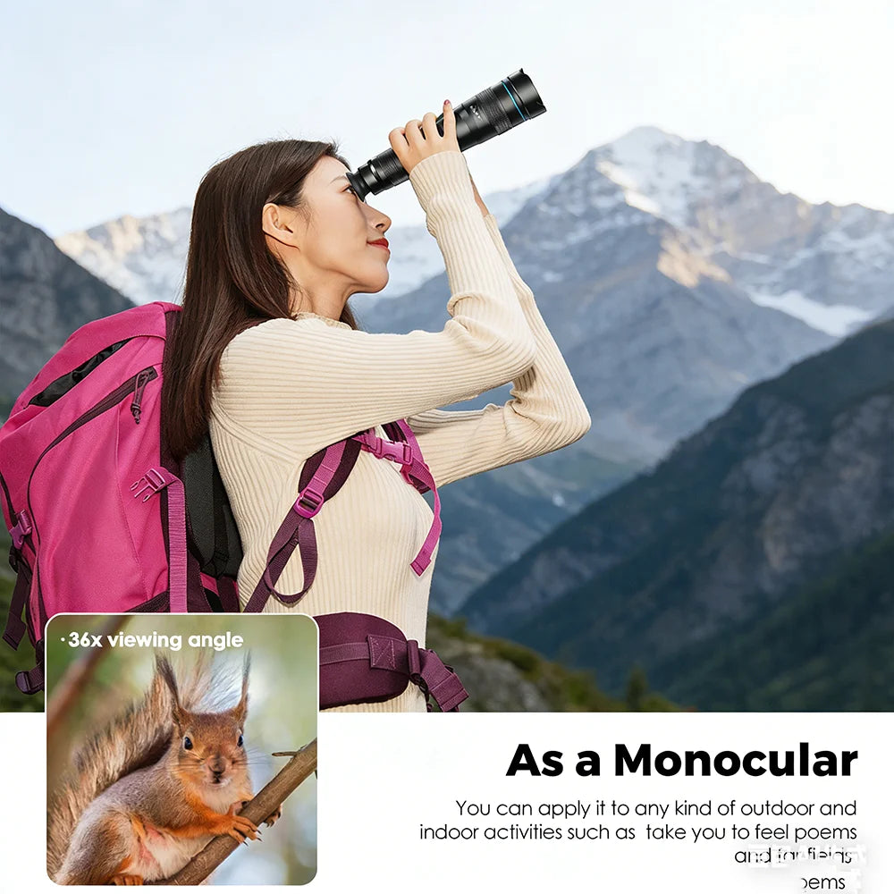 60X Smartphone Telephoto Telescope Lens with Universal Clip