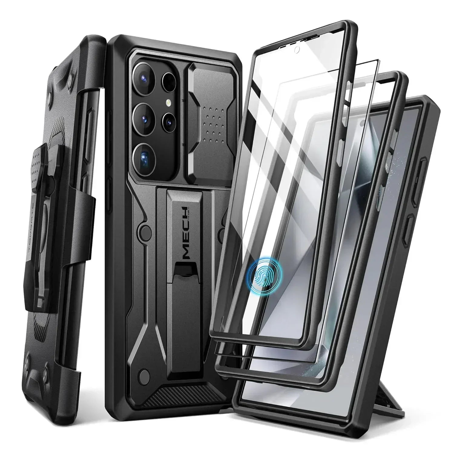For Samsung Galaxy S24 Ultra Case Full-Body Shockproof Dual Layer Rugged Belt-Clip Case with Front Frame camera Screen Protector