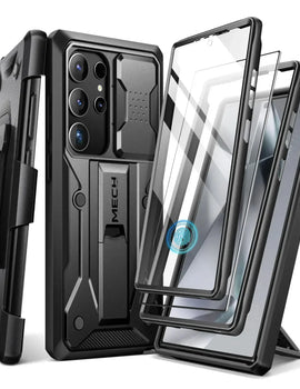 For Samsung Galaxy S24 Ultra Case Full-Body Shockproof Dual Layer Rugged Belt-Clip Case with Front Frame camera Screen Protector