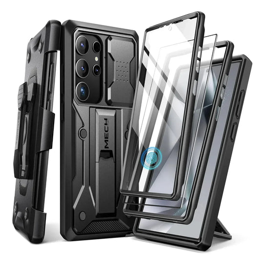 For Samsung Galaxy S24 Ultra Case Full-Body Shockproof Dual Layer Rugged Belt-Clip Case with Front Frame camera Screen Protector