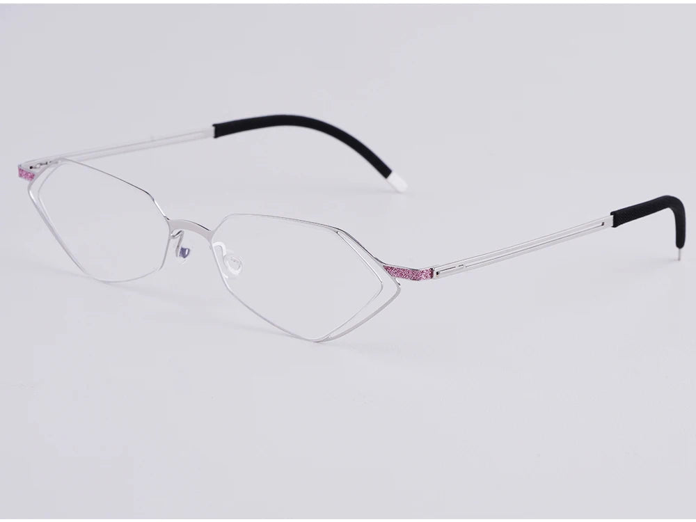 Diamond Shape Titanium Polygon Eyeglasses Frame