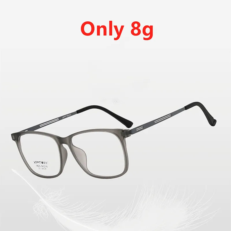 Super Light Titanium Allo Eyeglasses Frame Big Face Fashion Myopia Square Optical Prescription Glasses Frame Men 9825