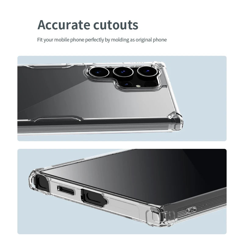 Transparent TPU + PC Soft Case for Samsung Galaxy S26 Ultra / S26 Plus / S25 Ultra / S24 Ultra / S23 Ultra – Lightweight Protective Cover