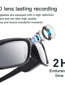 4K Camera Glasses, Video Glasses, Bike Surveillance Video Recorder Action Cam Sunglasses Outdoor Sports Camcorder Ultra-clear