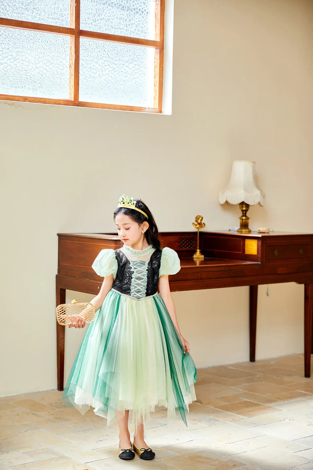 Summer New High-Quality Princess Dress - Girls Asymmetrical Tulle Skirt for Birthday & Children‘s Day