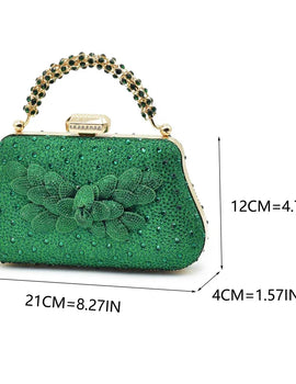 Italian Design Luxury Women's Pointed Toe Shoes Bag Set Full Diamond Decoration Party Women Shoes Fashion