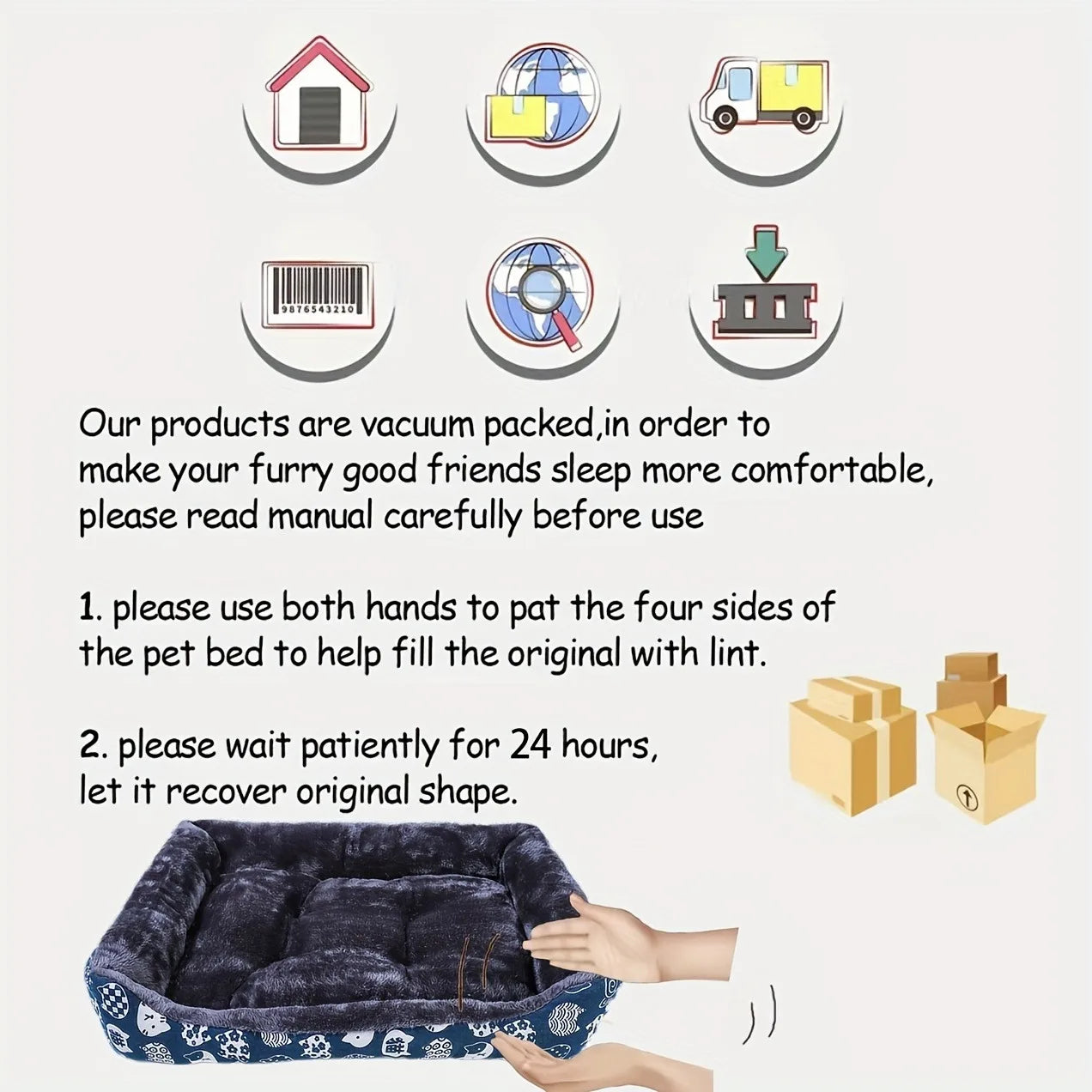Printed Winter Pet Bed Sofa Mat for Dogs and Cats
