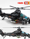 704 Pcs Helicopter Sets City Police Military Plane Building Blocks War Army Fighter Fire Rescue Huey Copter Swat Aircraft