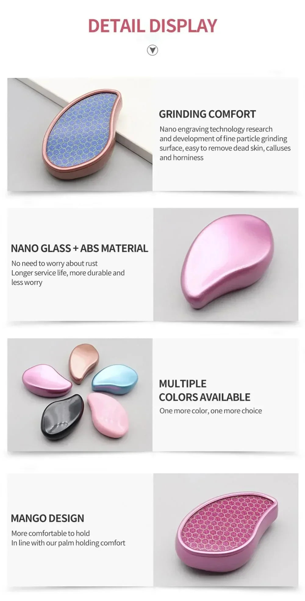 1PC Nano Glass Foot Plate File Exfoliate Foot Hard Dead Skin Pedicure Remover Scrubber Peeling Artifact Peeling Pedicure Tools