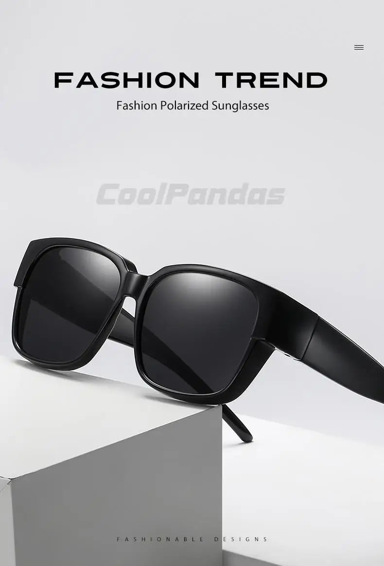 Fit Over Myopia Glasses Cover Polarized UV400 Anti-Glare Sunglasses for Men Women