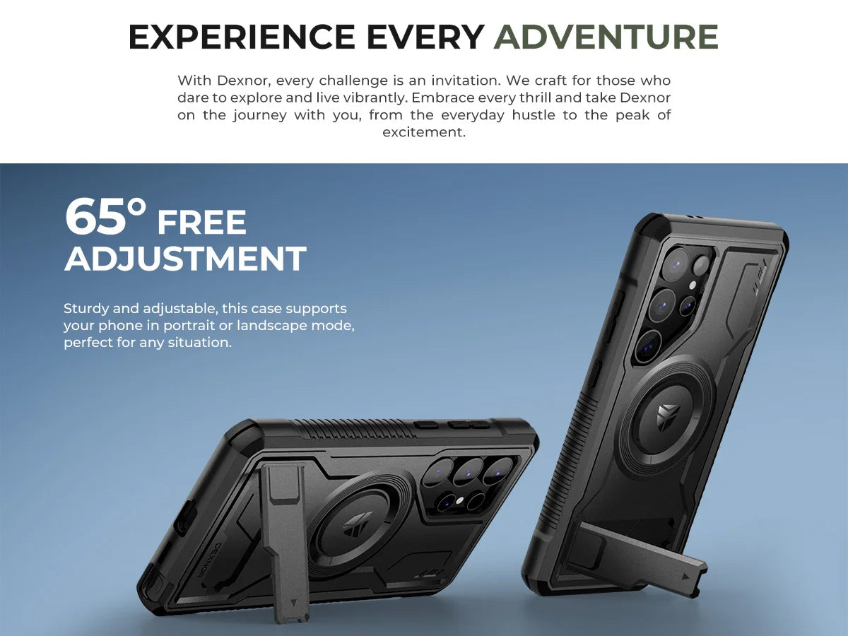 Magnetic Case for Samsung Galaxy S24 Ultra 5G Full Body Shockproof Cover Built-in Kickstand and Screen Protector