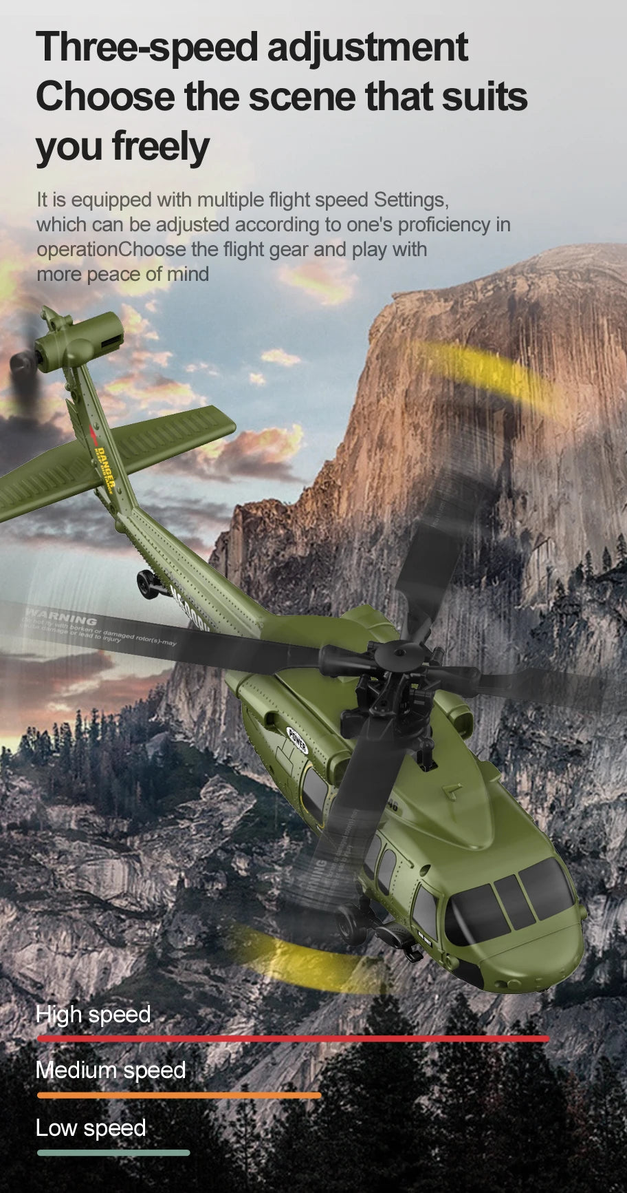 Remote Control Black Hawk Helicopter With Optical Flow Positioning