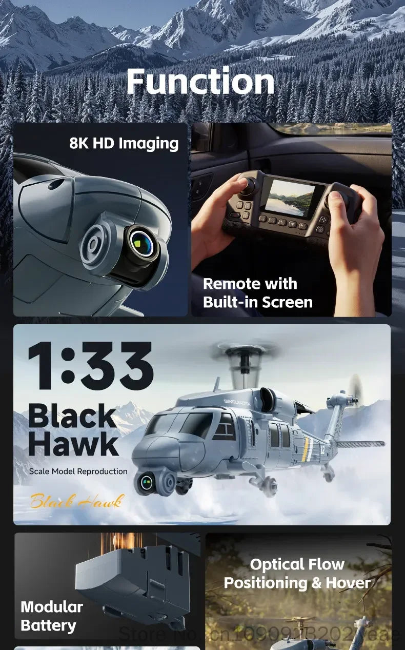 Remote Control Military Helicopter With Built In Screen