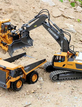 RC Remote Control Toys Cars Excavator Bulldozer Dump Truck 2.4G High Tech Vehicle Engineering Cars Model For Boys Birthday Gifts