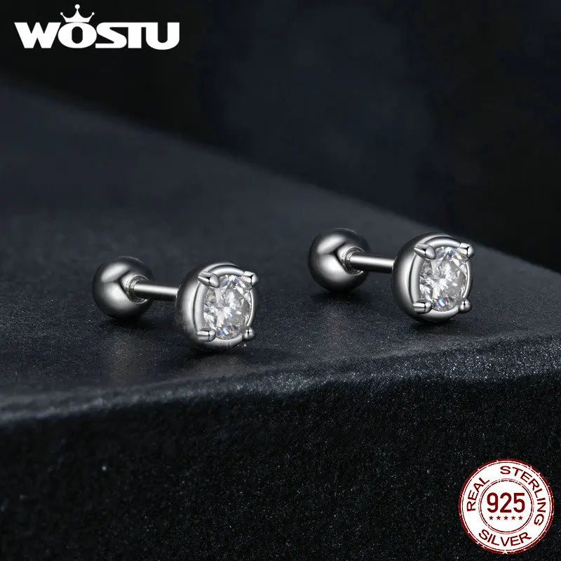 Classical Round 0.1 CT moissanite Stud Earrings For WOmen 925 Sterling Silver Original earrings