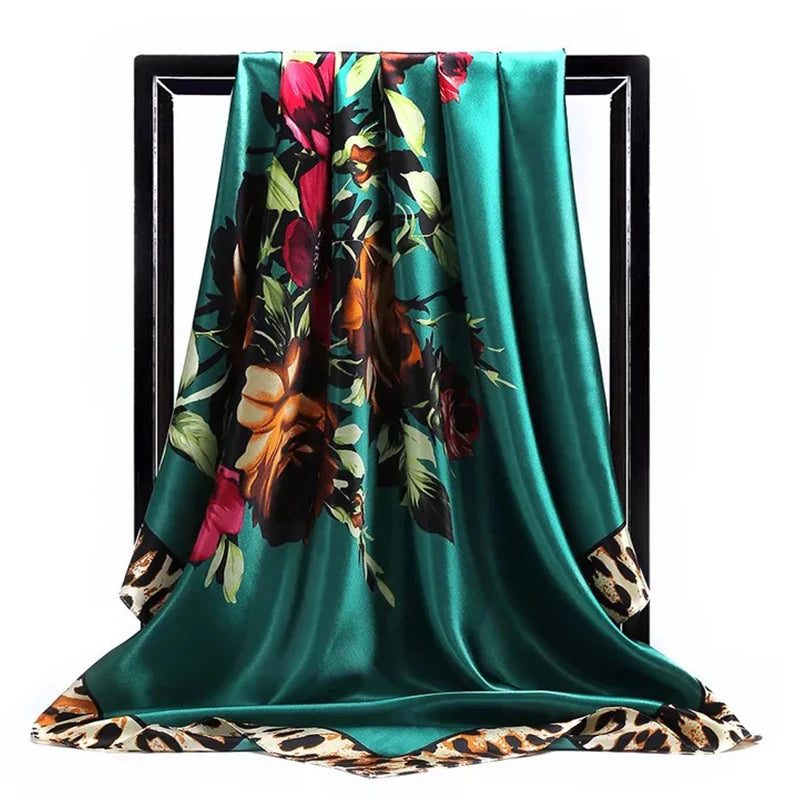 Scarves For Women Print Silk Satin Head Scarf Female Luxury Brand Square Shawl Large Hijab Scarfs