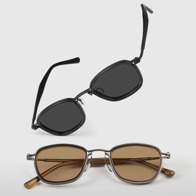 Vintage Square Titanium Acetate Eyeglasses Frame
