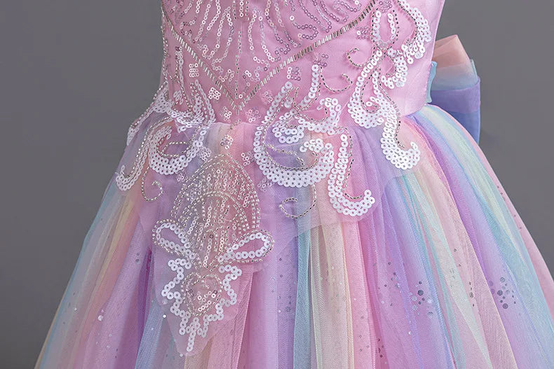 Girls Princess Ball Gown Fluffy Tulle Puffy Dress for Birthday Christmas Pageant Flower Girl Wedding Dress