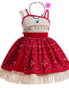 Disney Moana 2 Girls Cosplay Costume Kids One Shoulder Sleeveless Dress 2025 Christmas Party Vaiana Princess Cosplay Costume