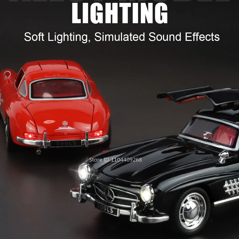 1:32 Scale 300SL GT63 V8 Sports Car Model Toy Metal Die-cast Sound Light Pull Back Vehicles Models Boys Hobby Ornaments Gifts