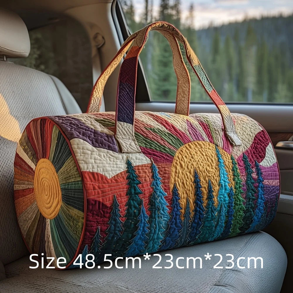 Hot Sale 3D Quilted Bag for Women Colorful Sun Pattern Travel Tote Bag Desert Cactus Forest Print Weekender Overnight Beach Bag