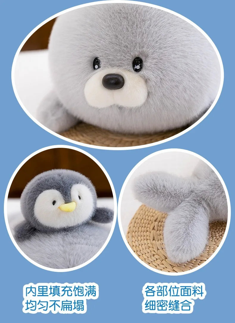 Kawaii Stuffed Doll Plush Toy Cute Penguin Backpack Sloth Seal for Kids Birthday Xmas Gift Soft Cuddly Animal Plushie